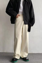 Loose Casual Beige Colors Denim Jeans Pants