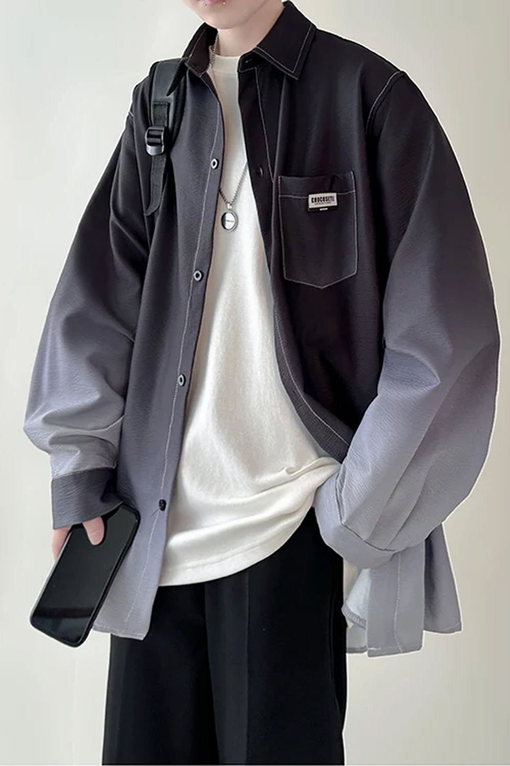 Long Sleeve Gradient Colors Men Shirt – Tomscloth