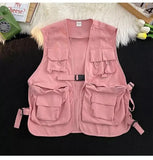 Sleeveless Multi Pockets Vest Jacket