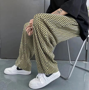 Loose Plaid Hip Hop Style Men Pants