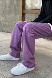 High Waist Casual Purple Jeans Pants