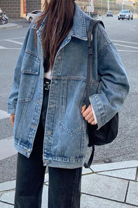 Long Sleeve Loose Style Casual Denim Jeans Jacket