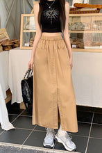 Front Split Cargo Pockets Long Skirts