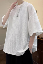 Loose Short Sleeve Textured Style Men Shirt