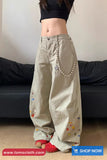 Loose Vintage 90s Theme Pattern Women Pants