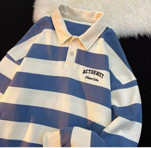 Long Sleeve Retro Striped Collar Shirt