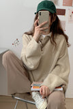 Long Sleeve Turn Down Collar Vintage Sweater