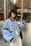 Long Sleeve Sky Blue Colors Baseball Jacket