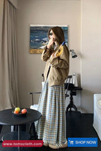 Long Sleeve Plaid Patchwork Cargo Jacket