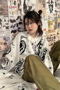 Long Sleeve Creative Ripped Knitted Sweater