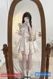 Vintage Floral Pattern Cute Bow Mini Dress