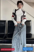 Long Sleeve Striped Patchwork Turtleneck Slim Sweater