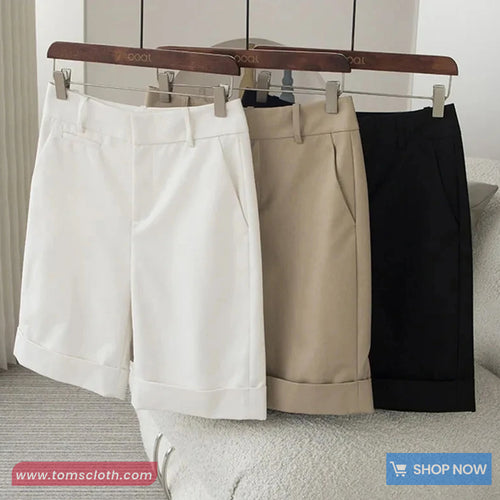 High Waist Loose Classic Women Office Shorts