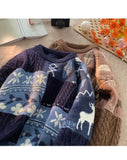 Loose Christmas Style Pattern Sweater