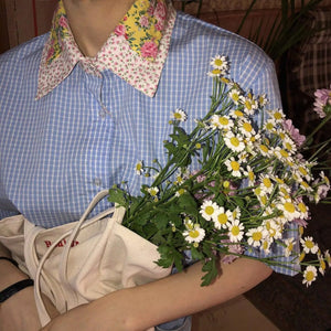 Short Sleeve Vintage Flowers Collar Shirts