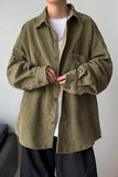 Long Sleeve Retro Colors Men Corduroy Shirts