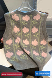 Sleeveless Floral Pattern Vest Sweater