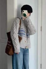 Long Sleeve O-Neck Striped Knitted Sweater