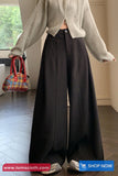 Loose Elegant Wide Leg Woolen Pants