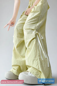 Loose Striped Cute Bow Long Sweatpants