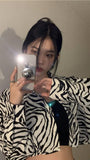 Long Sleeve Leopard Pattern Cropped Thin Cardigan
