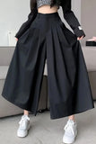 High Waist Loose Irregular Ankle Wide Leg Pants