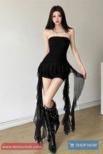 Sexy Off Shoulder Asymmetrical Ruffled Crop Tops