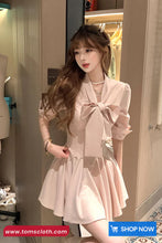 Cute Bow Bandage Elegant Bodycon Dress