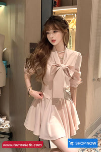 Cute Bow Bandage Elegant Bodycon Dress