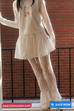 Retro Lace Ruffles Long Grunge Pants