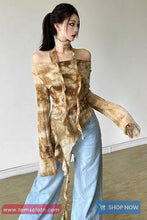 Long Sleeve Slash Neck Off Shoulder Cropped Shirts