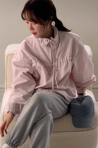 Solid Stand Neck Sun Protection Thin Basic Jacket
