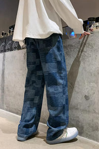 Loose Hip Hop Plaid Casual Jeans Pants