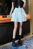 Elastic Waist A-Line Ruffles Mini Skirt