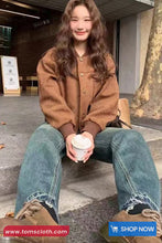 Long Sleeve Vintage Suede Baseball Jacket