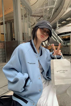 Long Sleeve Sky Blue Colors Baseball Jacket