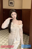 3D Bow Flare Sleeve Elegant Blouse Shirt