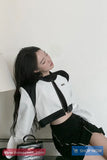 Long Sleeve Vintage Black And White Leather Cropped Jacket