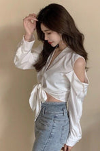 Long Sleeve Sexy Off Shoulder V-Neck Blouse Shirt