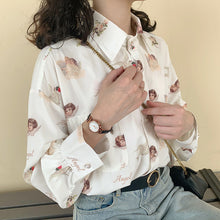 Long Sleeve Angel Pattern Blouse Shirt