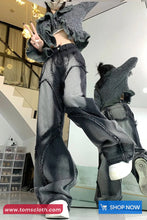 Retro Tassel Embroidered Hip Hop Black Jeans Pants