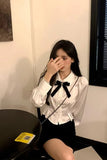 Long Sleeve Cute Bow Lace Blouse Shirt