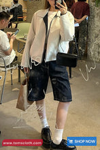 Long Sleeve Two Style Combined Collar Zipper Jacket