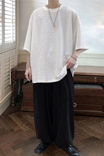Loose Short Sleeve Textured Style Men Shirt