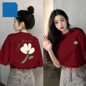 Casual Cute Flower Two Side Printed Shirt