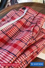High Waist Retro Red Plaid Elegant Pants