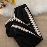 High Waist Side Striped Corduroy Sweatpants