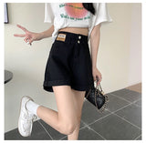 High Waist Simple Colors Denim Shorts