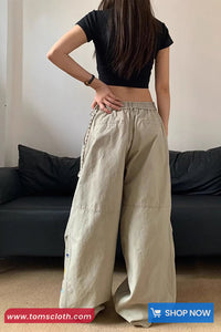 Loose Vintage 90s Theme Pattern Women Pants