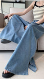 Loose Elastic Waist Oversize Wide Leg Jeans Pants